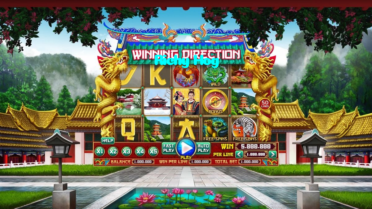 Richy Hog casino presented on mobile device in Pakistan with slots and live games